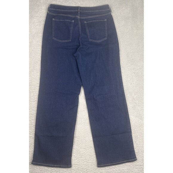 Old Navy WOW Wide Leg Jeans Womens 16 Tall Blue Dark Wash High Rise Stretch - Picture 2 of 7